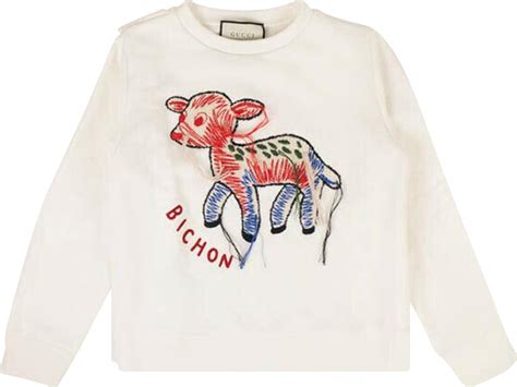 ca37394 gucci|crewneck fawn sweatshirt.